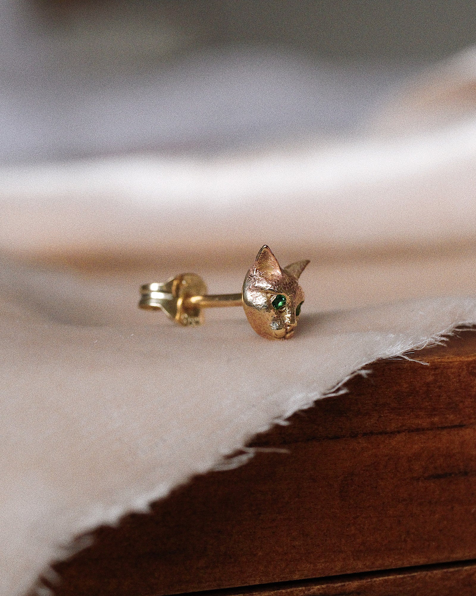 Tiniest Kitten Stud Earrings - Pair