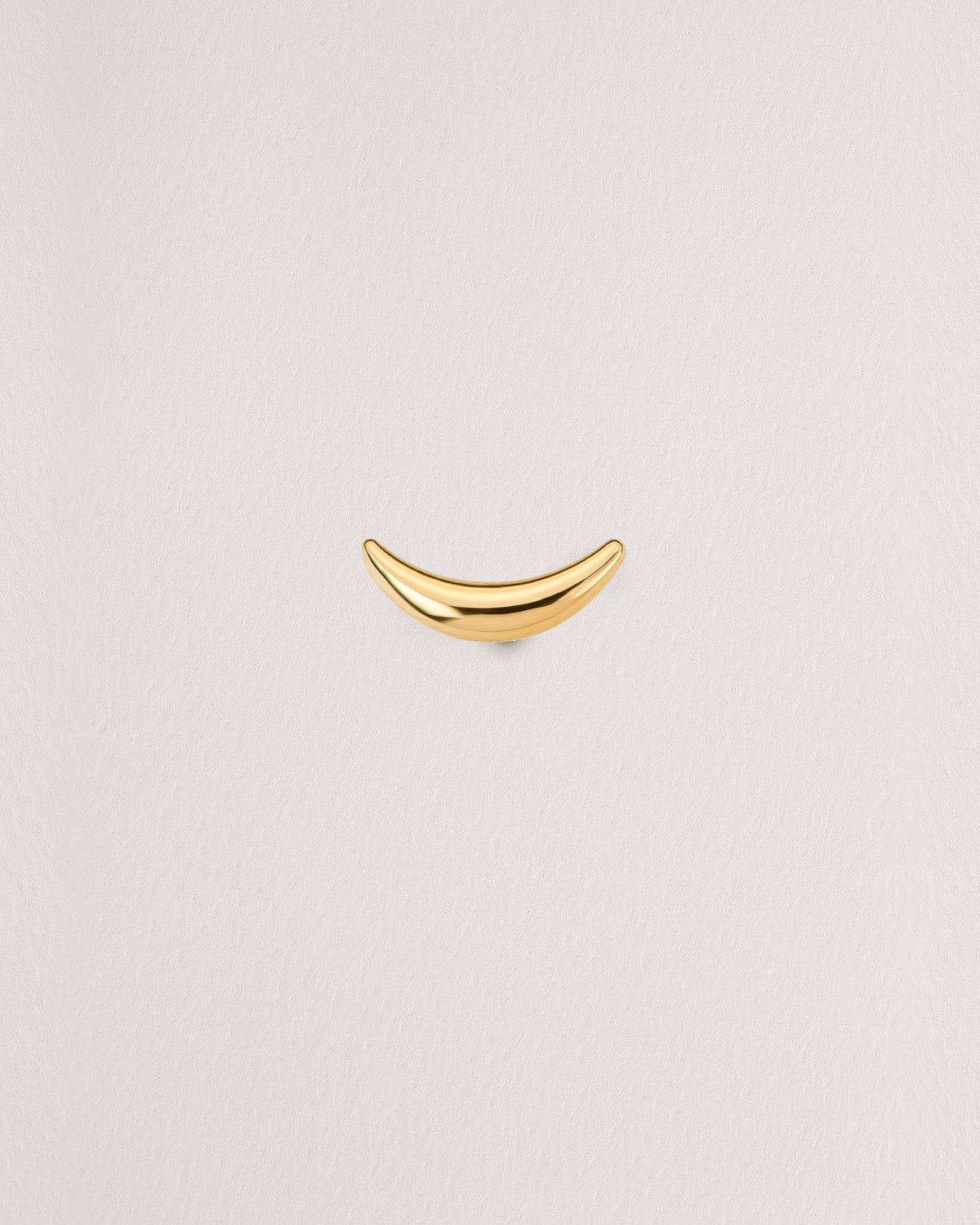 Rebecca Chaudhry 18ct Yellow Gold Tapered Crescent Moon Stud Earring Single E01-S Front