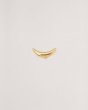 Rebecca Chaudhry 18ct Yellow Gold Tapered Crescent Moon Stud Earring Single E01-S Front