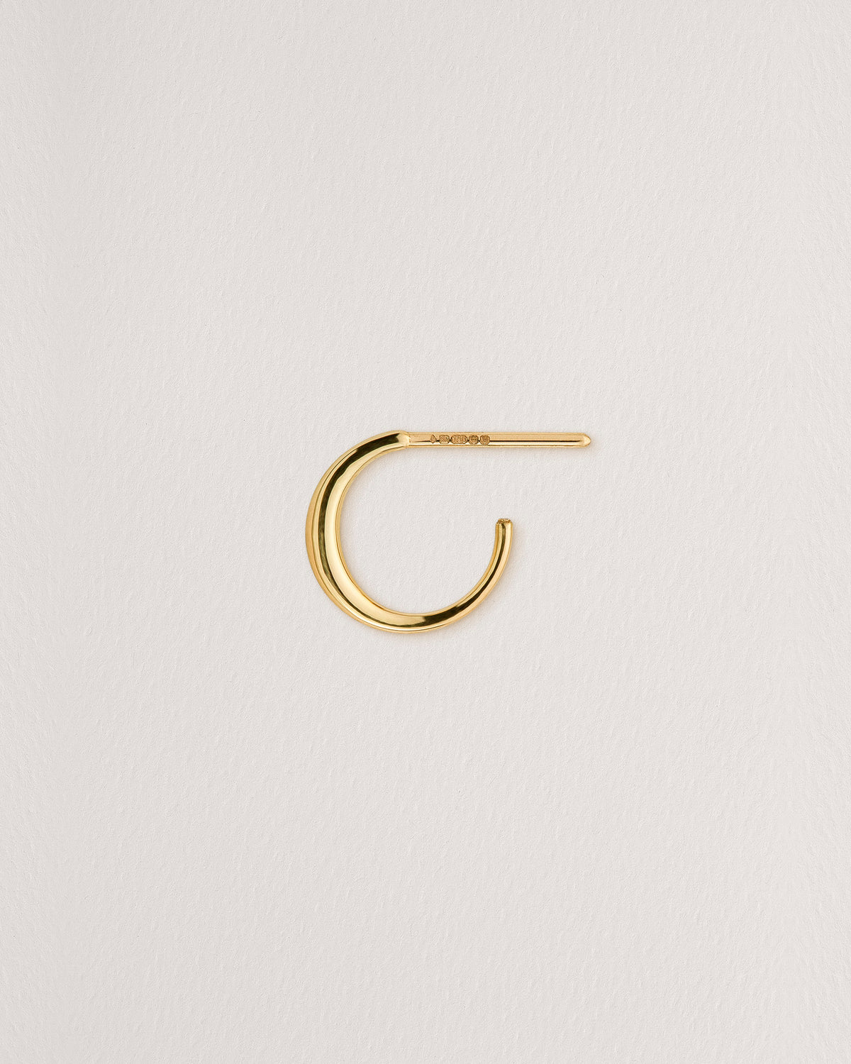 Rebecca Chaudhry 18ct Yellow Gold Tapered Crescent Hoop Earring Single E02-S Side