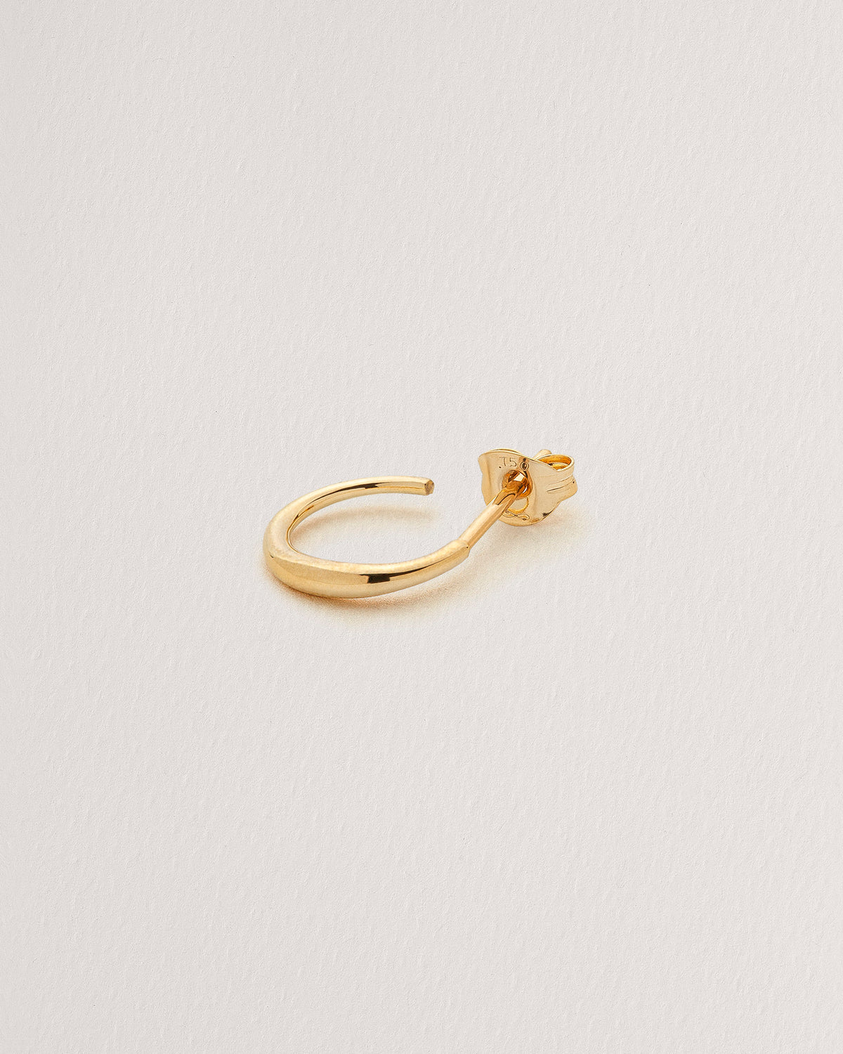 Rebecca Chaudhry 18ct Yellow Gold Tapered Crescent Hoop Earring Single E02-S Front