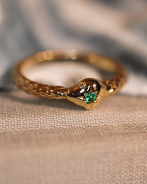 Emerald Ouroboros Snake Ring