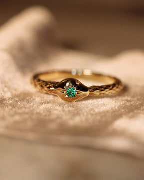 Emerald Ouroboros Snake Ring